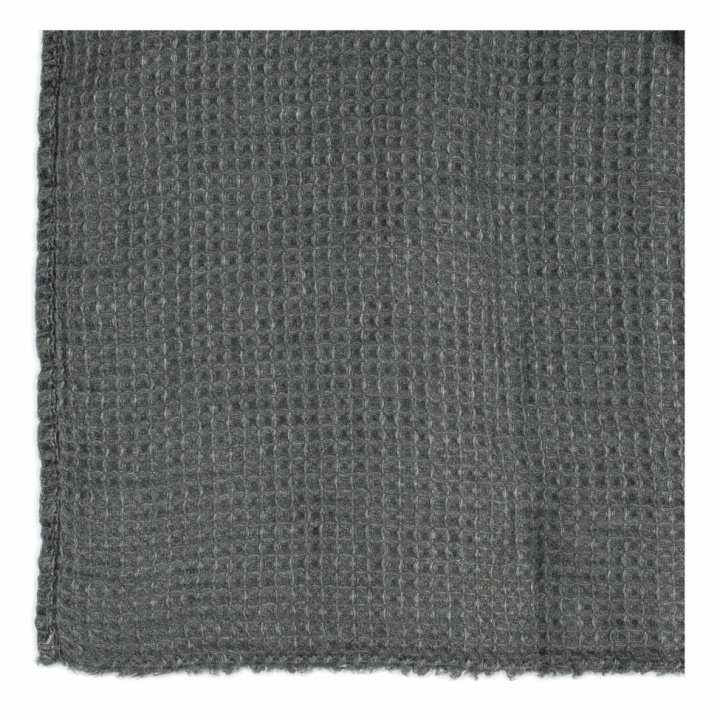 Pledd 'vaffel' - lin / grå