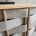 Sidebord \'Field\' 160cm - Natur/Grå