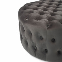 Puff \'Chesterfield\' Rundt 85cm - Grå