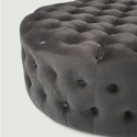 Puff \'Chesterfield\' Rundt 85cm - Grå