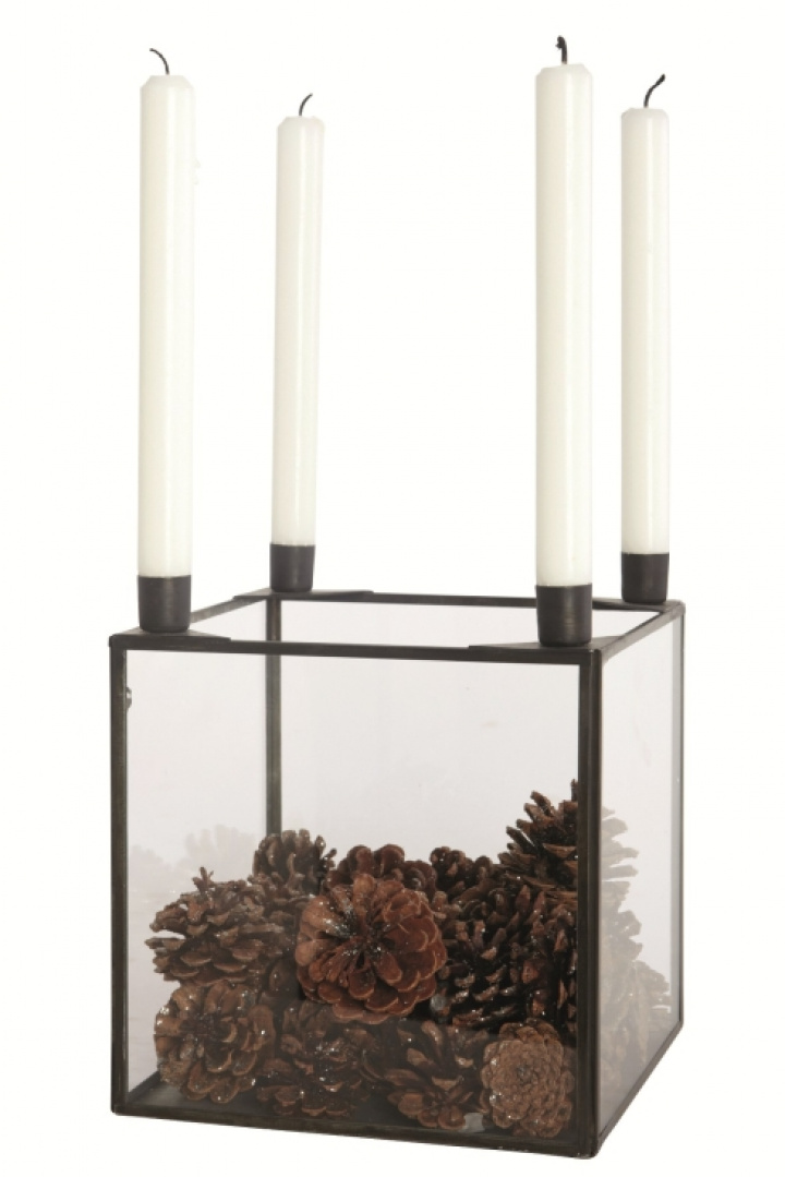 Lysestake i jern og glass - Stort - House Doctor