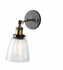 Vegglampe vintage - Messing og glass