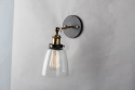 Vegglampe vintage - Messing og glass