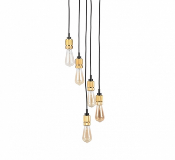 Taklampe \'5 snorer\' - svart / messing i gruppen Belysning / Lamper / Taklamper hos Reforma (RH228)