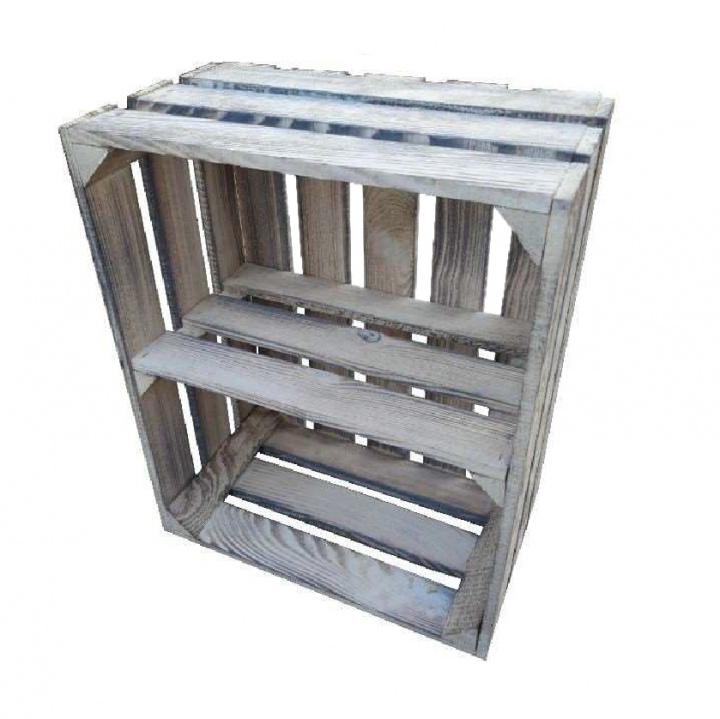 Trekasse 'Torv' - Hvit/Tre