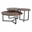 Rundt Salongbord \'Factory\' 3 stk - Brun
