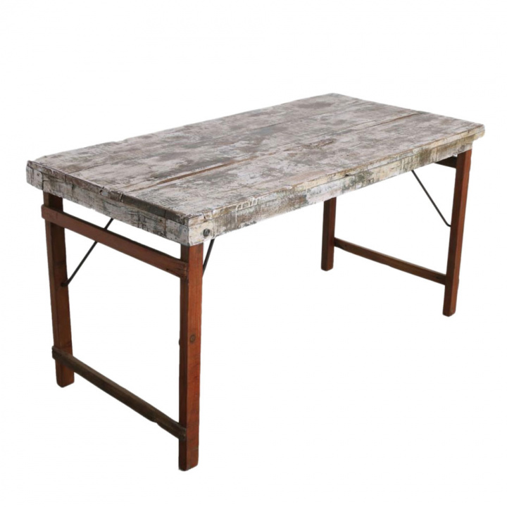 Sammenleggbart spisebord Vintage 165x75cm - Hvit