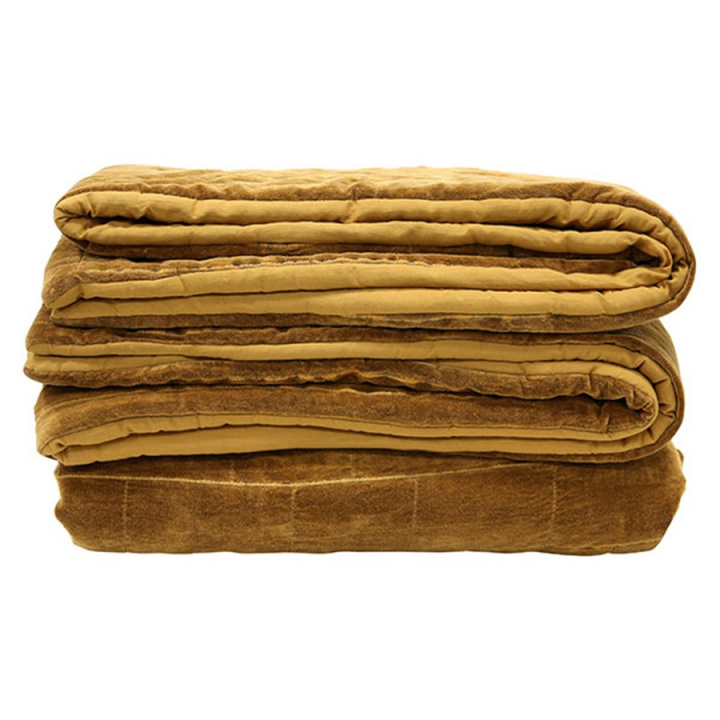 Bedspread / Blanket - Flöyel / Sennep gul - HK Living