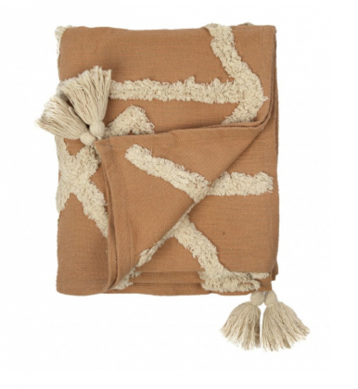 Plaid - Gull/Natur i gruppen SALG / Innredning / Tekstiler hos Reforma (Throw-Striped-34)