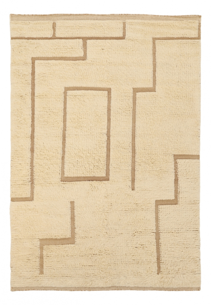 Rya Teppe \'Kiberg Handwoven Wool\' - Hvit i gruppen Interiør / Tepper / Rya Tepper hos Reforma (V10200)