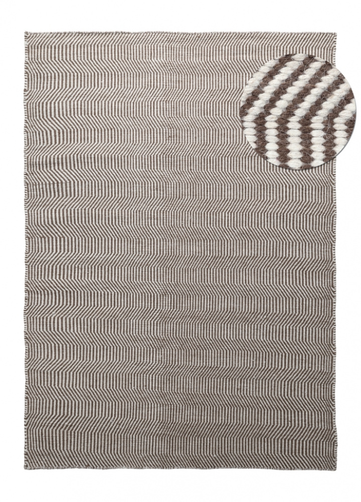 Ullteppe \'Larkana\' - Brun/hvit i gruppen Interiør / Tepper / Ulltepper hos Reforma (V1020111)