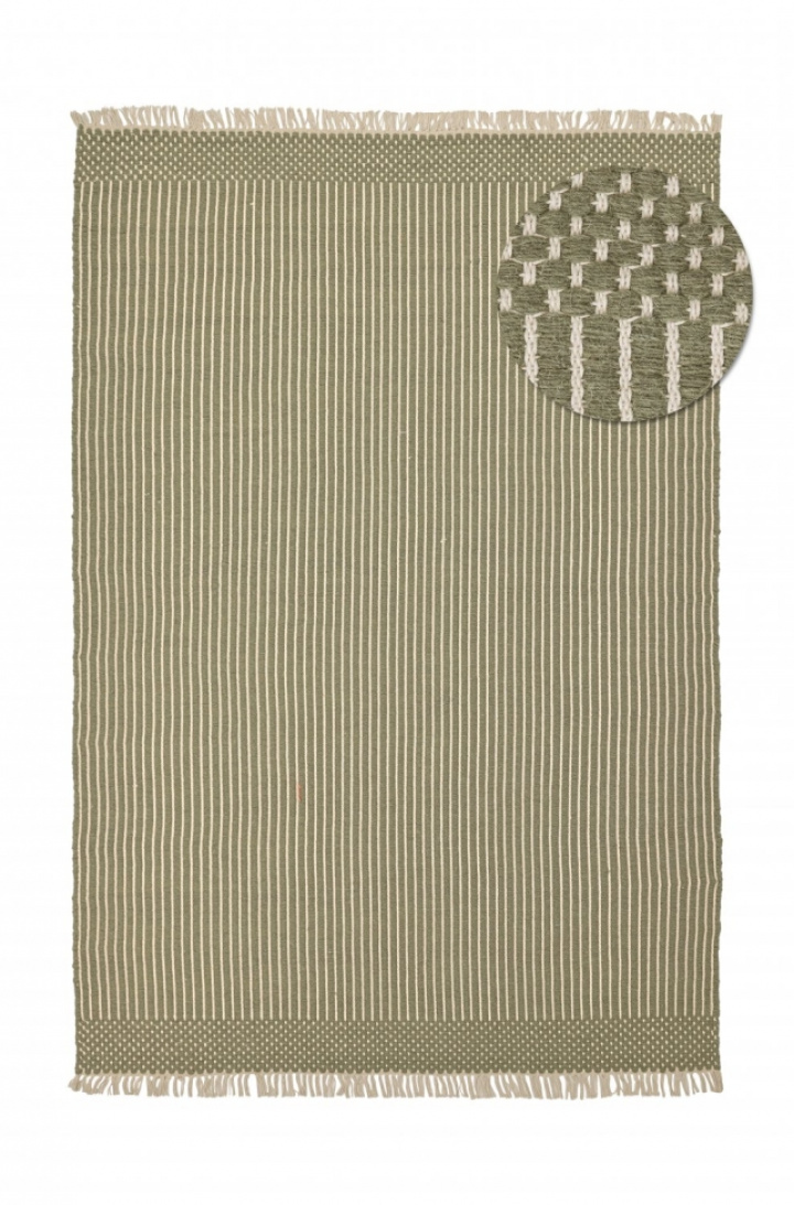 Ullteppe \'Arbil\' - Grønn/hvit i gruppen Interiør / Tepper / Ulltepper hos Reforma (V102015001)