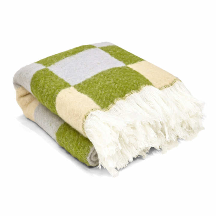 Rutete \'Audrey Check\' 130x170cm - Beige/grønn/lilla i gruppen Interiør / Tekstiler / Pledd hos Reforma (V10201736)