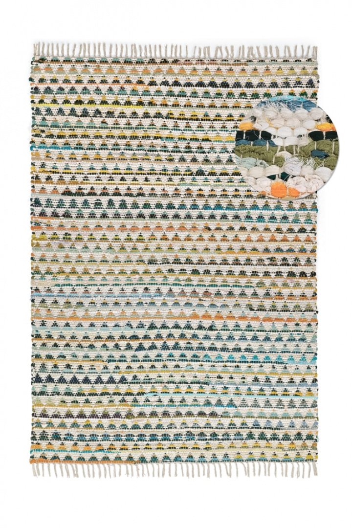 Filleteppe \'Lindby\' - Multi/gul i gruppen Interiør / Tepper / Vevde Tepper hos Reforma (V10204)