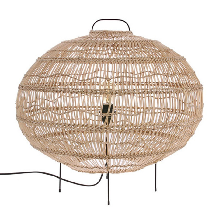 Gulvlampe Wicker - Nature - HK Living
