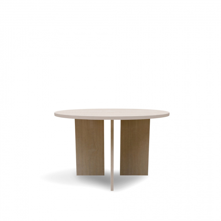 Salongbord 'Créme' Rundt 75cm - Hvitpigmentert