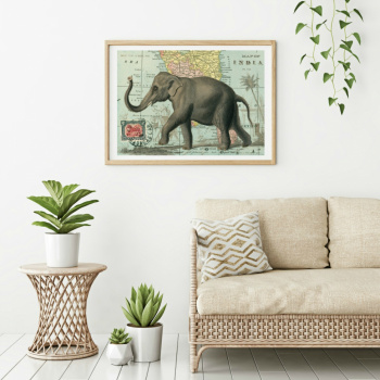 Plakat - Vintage Elefant