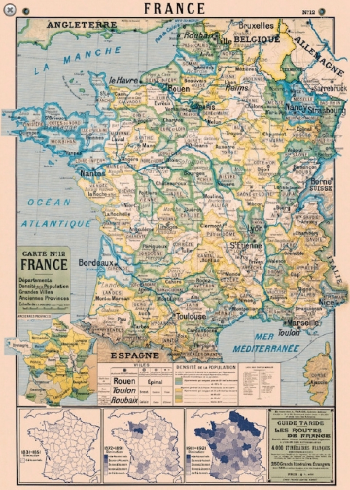 Plakat - Kart Frankrike