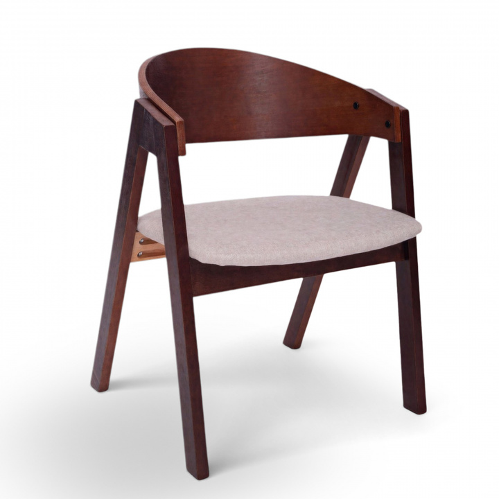 Stol \'Voss\' - Valnøtt/Grå i gruppen Møbler / Sittemøbler / Stoler hos Reforma (WS-ND006-walnut-grey)