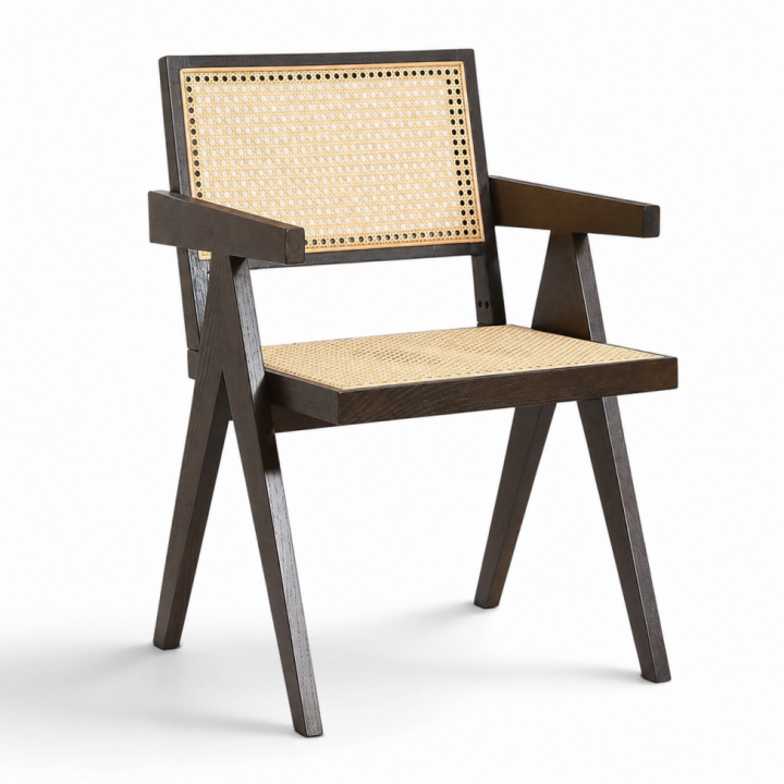 Karmstol \'Jean\' - Brun ek/Rotting i gruppen Møbler / Sittemøbler / Stoler hos Reforma (WS-RT01-walnut)