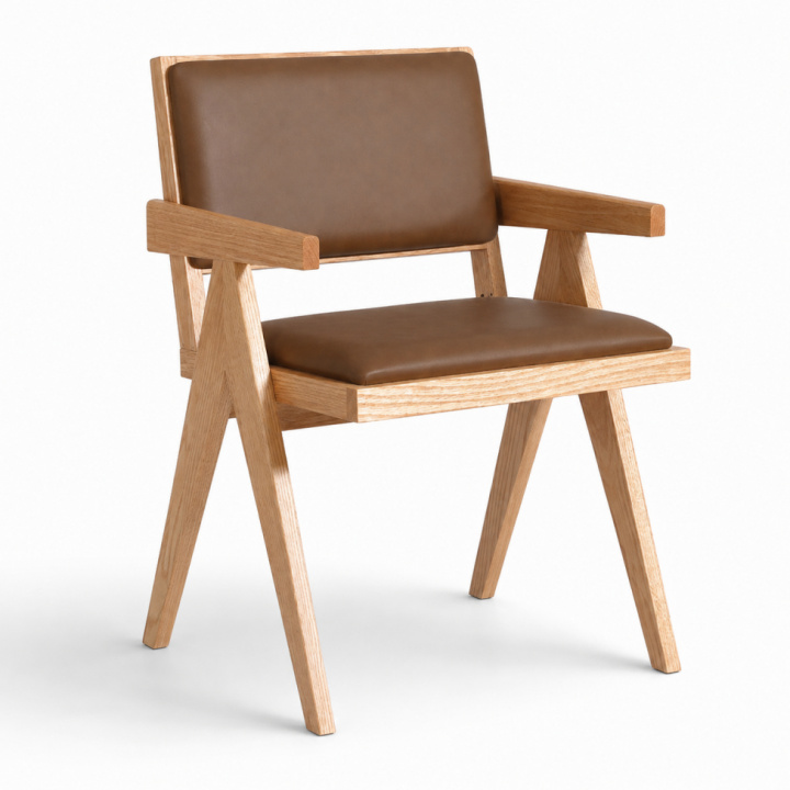Lenestol \'Jean\' - Eik/Brun i gruppen Møbler / Sittemøbler / Stoler hos Reforma (WS-RT02-oak)