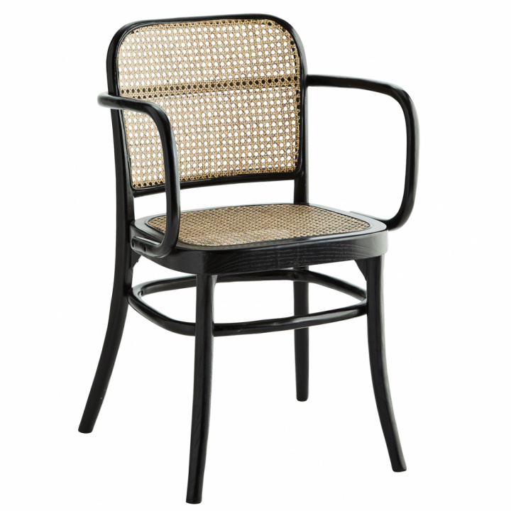 Stol med armlener - Svart / Rotting