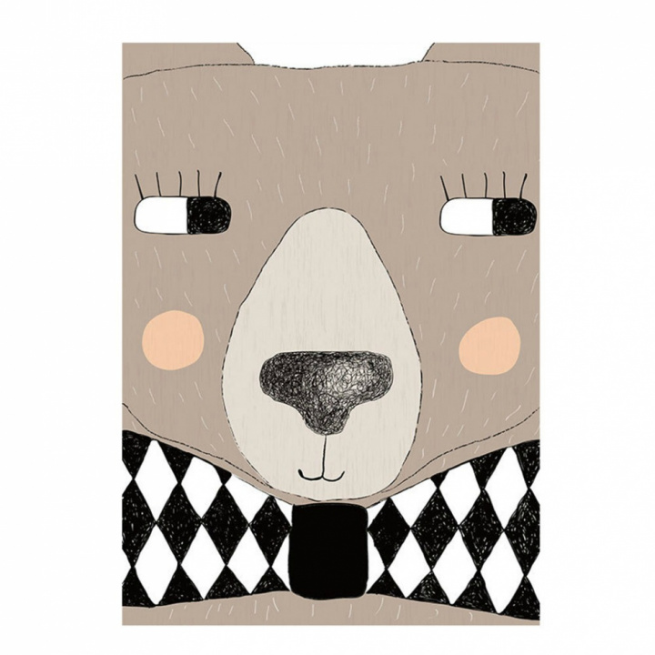 Lerretsplakat - Glad bjørn