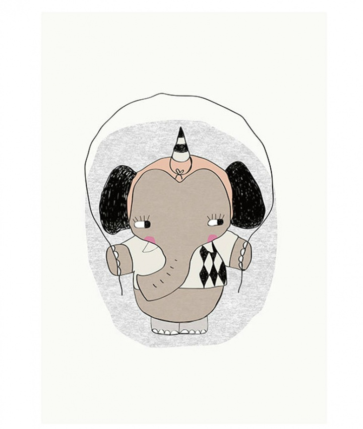 Lerretsplakat - Elefant på fest