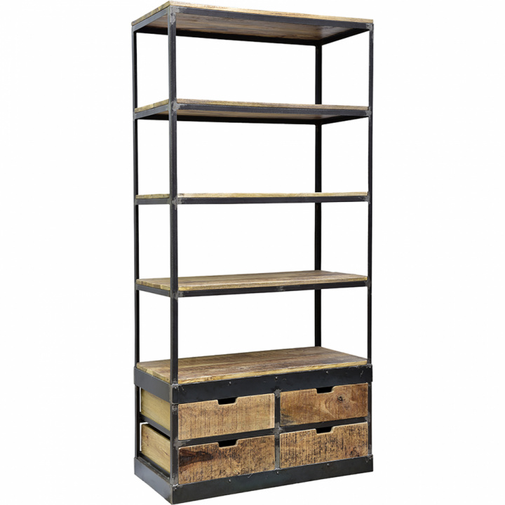 Bokhylle med skuffer - Strykejern / tre