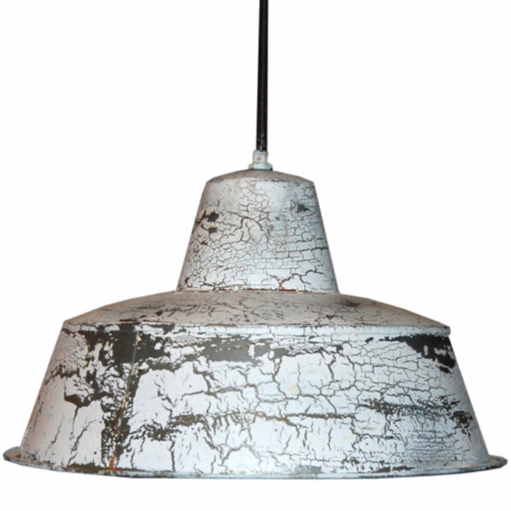 Fabrikklampe vintage - Patina hvit