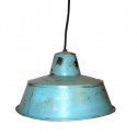Fabrikklampe vintage - Patina turkis