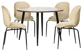 Spisegruppe \'Runt Lycke\' - 1 bord og 4 stoler