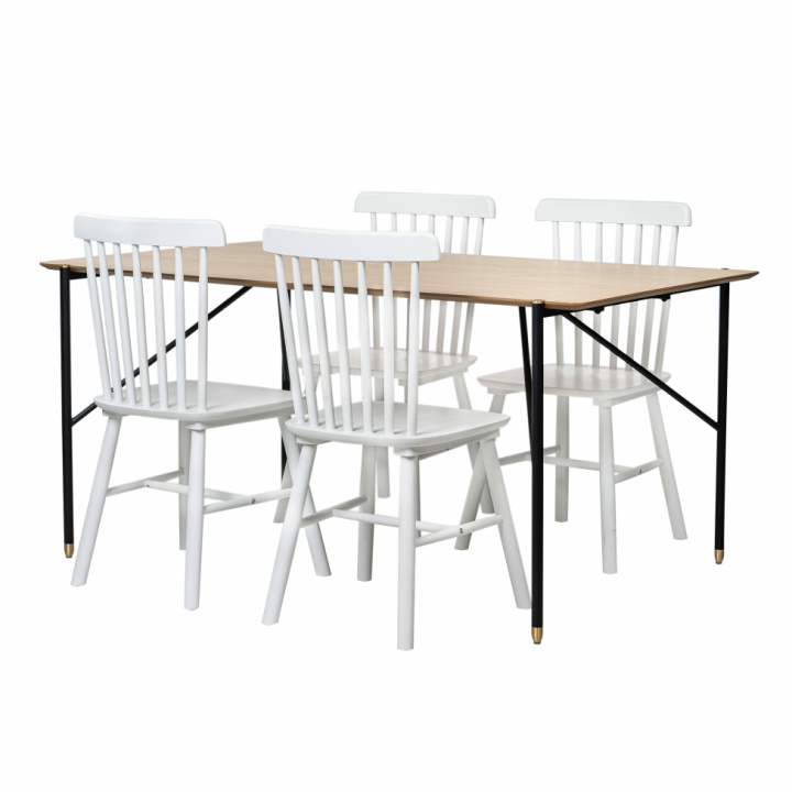 Spisegruppe 'Hornstull Elsa' - 1 Bord & 4 Stoler