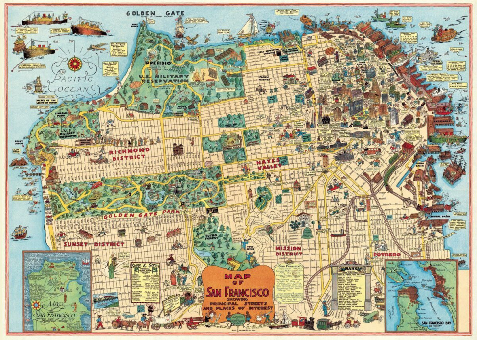 Plakat - Kart San Fransisco